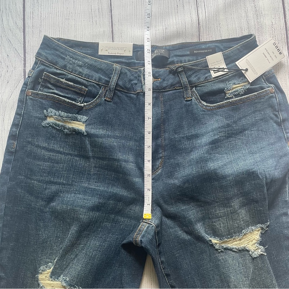 Judy Blue Dark Wash High Rise Distressed Jeans - Picture 9 of 12